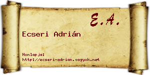 Ecseri Adrián névjegykártya